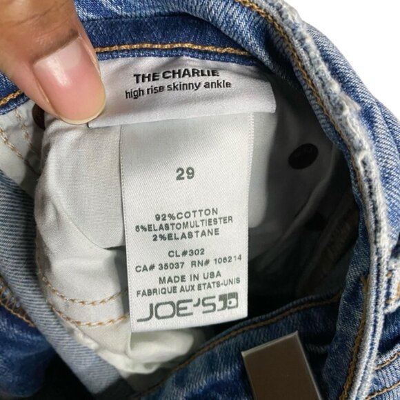 Joe's Classics Women’s Charlie High Rise Skinny Ankle Denim Cropped Jeans - Picture 5 of 8